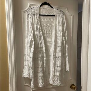 SHEIN White Open Knit Cardigan
